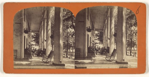 Clarendon Hotel Piazza; about 1870; Albumen silver print