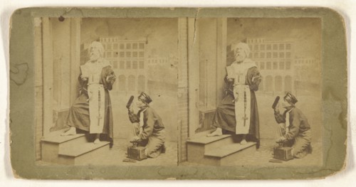 Youthful Depravity,  Want a shine, sir?; about 1860; Albumen silver print