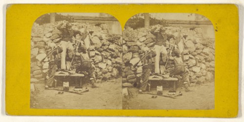 Children playing war; about 1860; Albumen silver print