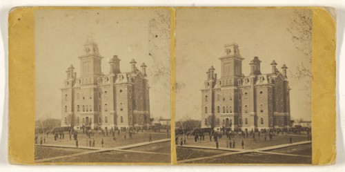 High School, Aurora, Ill; American; about 1870; Albumen silver print