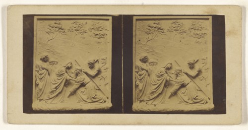 2 eme Station. Jesus contre sa tres Sante mere; French; about 1860; Albumen silver print