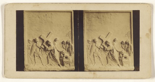 Jesus console les filles d'Israel qu'ile suivant; French; about 1860; Albumen silver print