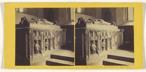 Carmarthen, Altar Tomb in St. Peter's Church; about 1865; Albumen silver print