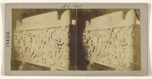 Musee du Vatican. Sarcophage antique; about 1867; Albumen silver print