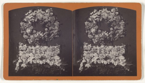 Funeral wreath; about 1870; Albumen silver print