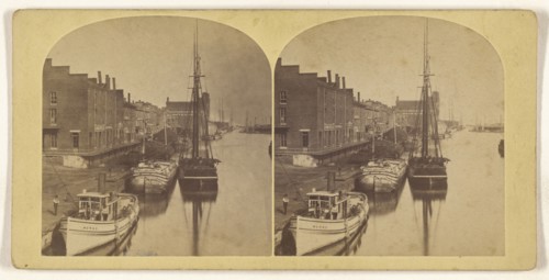 Docked boats; about 1870; Albumen silver print