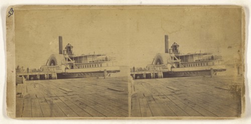 Paddlewheel boat  Monohansett; American; about 1870; Albumen silver print