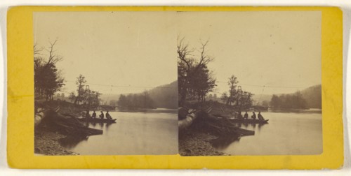 Rope Ferry, Rehn Farm; American; about 1865; Albumen silver print
