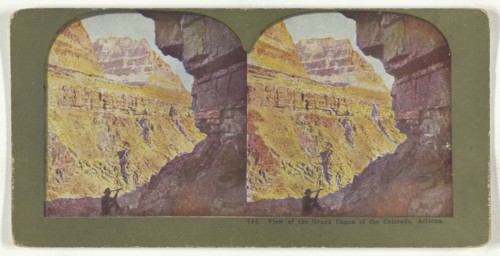 View of the Grand Canon of the Colorado, Arizona; American; about 1900; Color Photomechanical