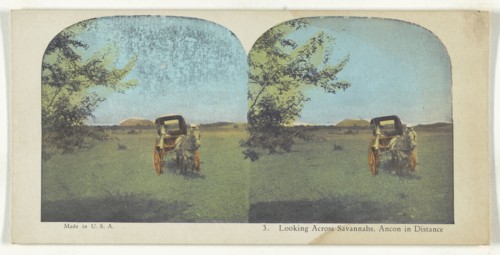 Looking Across Savannahs, Ancon in Distance; about 1900; Color Photomechanical