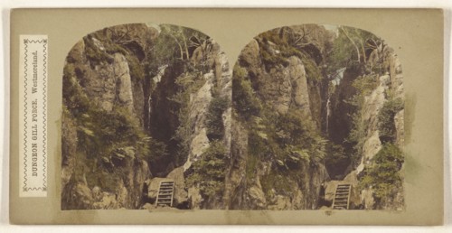 Dungeon Gill Force, Westmoreland; British; about 1860; Hand-colored Albumen silver print