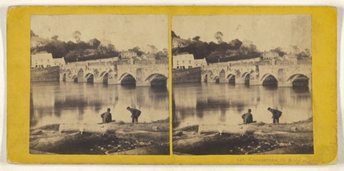 Carmarthen, the Bridge at; British; about 1860; Albumen silver print
