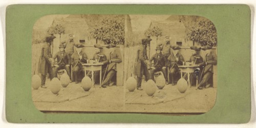 Greenwich Pensioners, England; British; about 1860; Albumen silver print