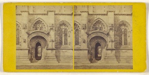 Roslin Chapel, South Door; British; about 1860; Albumen silver print