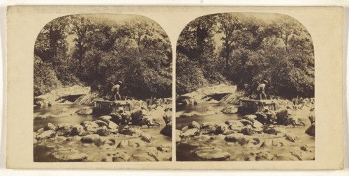Salmon Trap on the Sledr, North Wales; British; about 1865; Albumen silver print