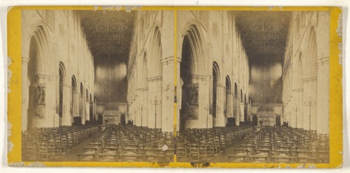 Nave, St. Albans Abbey; British; about 1860; Albumen silver print