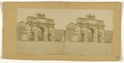 Carrousel; French; 1860s; Albumen silver print