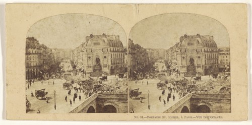 Fontaine St. Michel, a Paris. - Vue Instantanee; French; 1860s; Albumen silver print