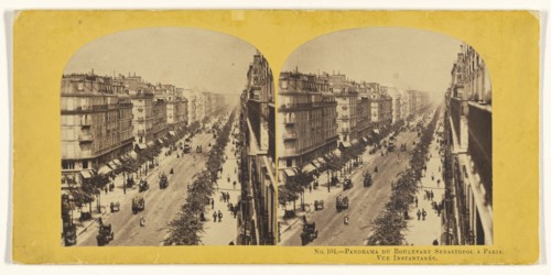 Panorama du Boulevart Sebastopol, a Paris. Vue Instantanee; French; 1860s; Albumen silver print