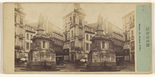 Rouen. Statue de Jeanne d'Arc; French; about 1865; Albumen silver print