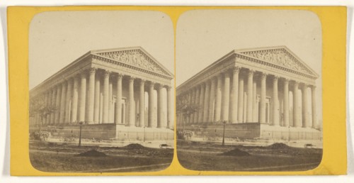 Eglise de la Madeleine; French; about 1865; Albumen silver print