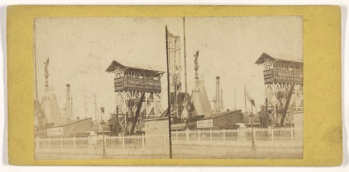 View of a French fair or carnival; French; about 1865; Albumen silver print