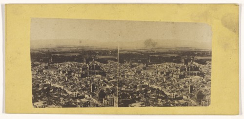 Panoramic view of Granada, Spain; French; about 1865; Albumen silver print