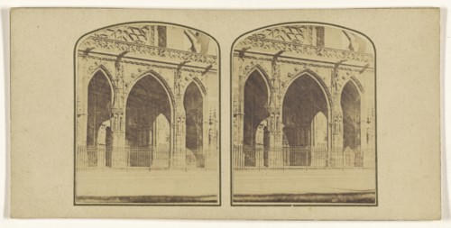 Porch of St. Germain L'Auxerrois; French; about 1860; Albumen silver print