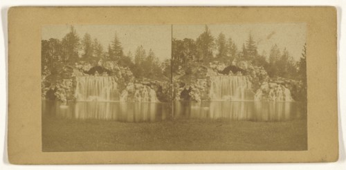 Cascade au Bois de Boulogne; French; about 1865; Albumen silver print