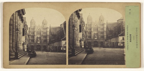 Bourgogne. Dijon. L'Eglise Saint-Michel et le Theatre; French; about 1860; Albumen silver print