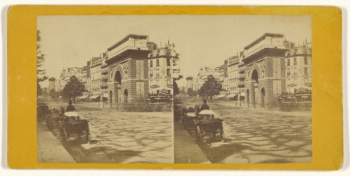 Boulevard St. Martin; French; about 1865; Albumen silver print