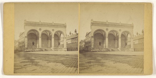 Munchen, Germany, Die Feldherrnhalle; German; about 1870; Albumen silver print