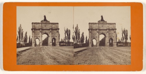 Munchen, Germany, Das Siegesthor, von Innen, German; about 1870; Albumen silver print