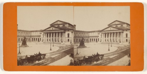 Munchen, Germany, Der Residenzplatz; German; about 1870; Albumen silver print