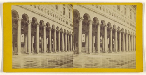 Rome. Interior of St. Paul's Church; Italian; about 1860; Albumen silver print