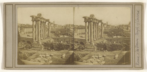 Rome - The Forum. Temple of Concord; Italian; about 1865; Albumen silver print
