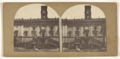 Monte Cavallo, Rome; Italian; about 1860; Collotype