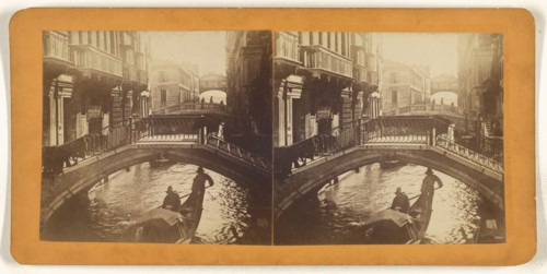 Canal, Venice, Italy; Italian; about 1865; Albumen silver print