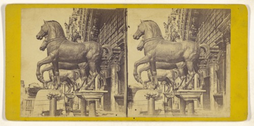 Cavalli di S. Marco; Italian; about 1865; Albumen silver print