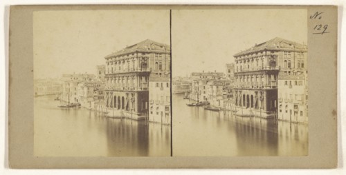 Grand Canal, Duchess du Beri, Palace, Venice; Italian; about 1865; Albumen silver print