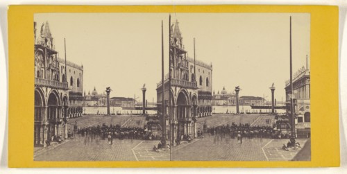 Piazzetta con le 2 Colonne; Italian; about 1865; Albumen silver print