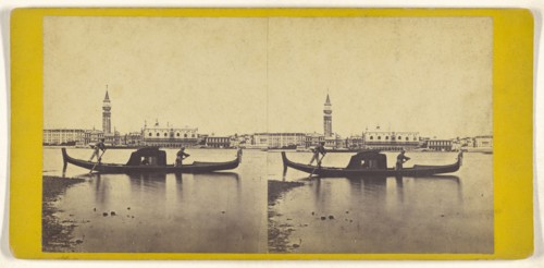 Panorama e Gondola; Italian; about 1865; Albumen silver print