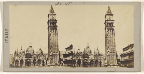 Ensemble de la place St Marc, Venise; Italian; about 1865; Albumen silver print