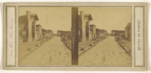 Ruines de Pompei,rue des tombeaux; Italian; about 1860; Albumen silver print