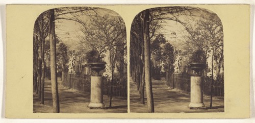 Jardin de la Villa Real, Naples; Italian; about 1865; Albumen silver print