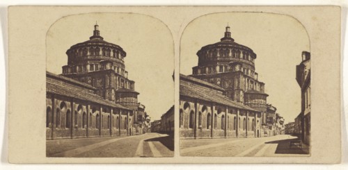 Chuch sic of Sainta sic Maria delle Gracia, Milan; Italian; about 1865; Albumen silver print