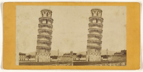 Leaning Tower of Pisa; Italian; about 1865; Albumen silver print
