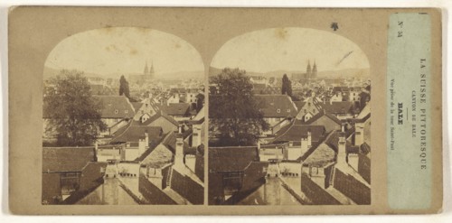 La Suisse, Switzerland Pittoresque. Canton de Bale. Bale. Vue prise de la tour Saint-Paul; about 1860; Albumen silver print