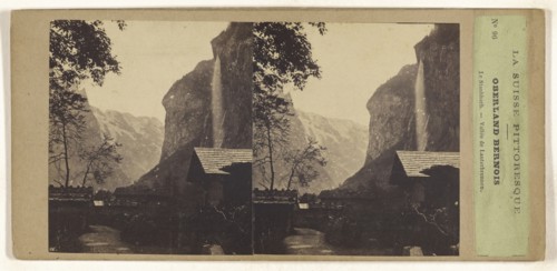 La Suisse, Switzerland Pittoresque. Oberland Bernois. Le Staubach, Vallee de Lanterbrunnen; about 1860; Albumen silver print