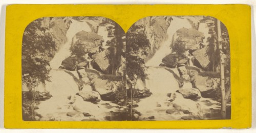 Cascade de glaise chute interieure, Suisse, Switzerland; about 1865; Albumen silver print